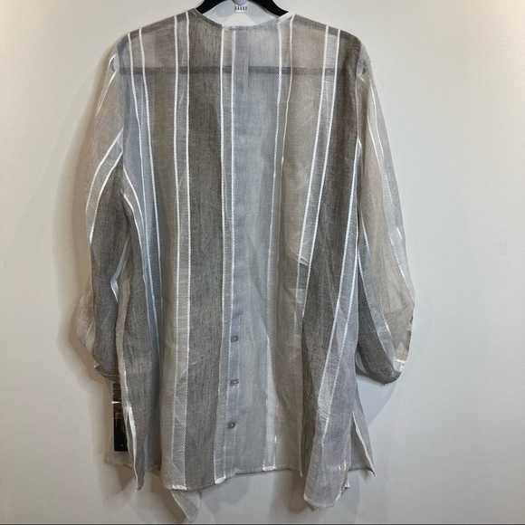 𝅺IC by Connie K Sz L Open Front Kaftan  Kimono Top Oversized 3/4 Sleeves NWT - Picture 14 of 15